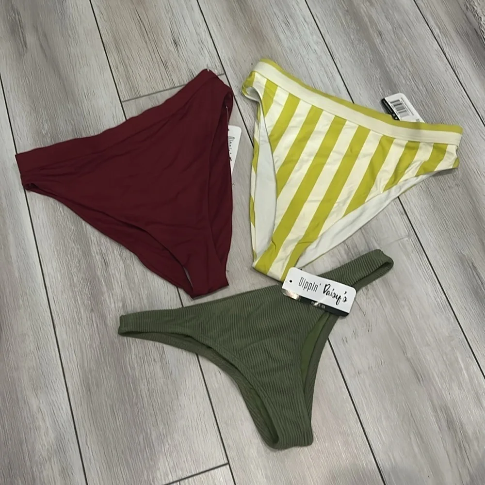 Dippin’ Daisy’s bundle of 3 size small swim bikini bottoms new NWT